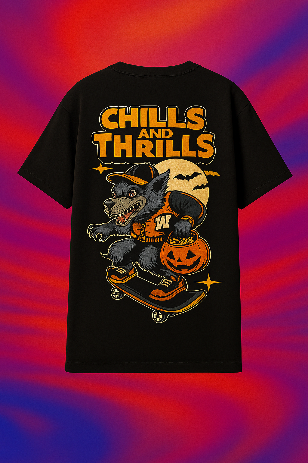 "Chills and Thrills" Oversized Halloween Tee