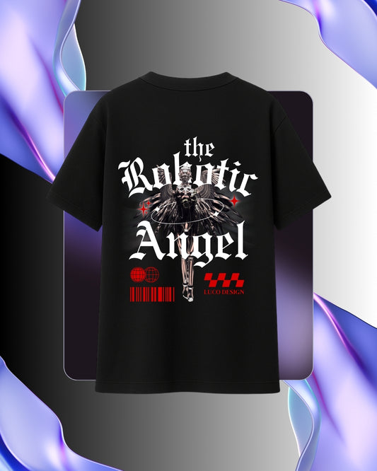 Robotic Angel Tee – Futuristic Cyberpunk Design