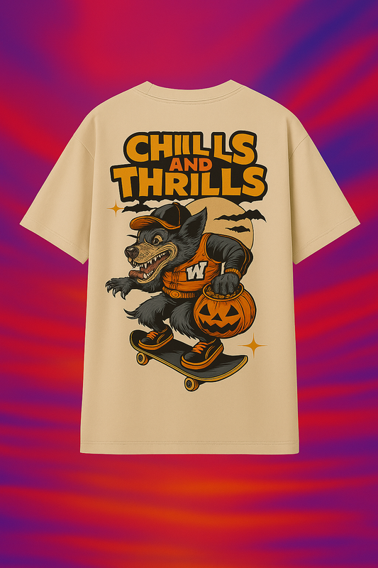 "Chills and Thrills" Oversized Halloween Tee